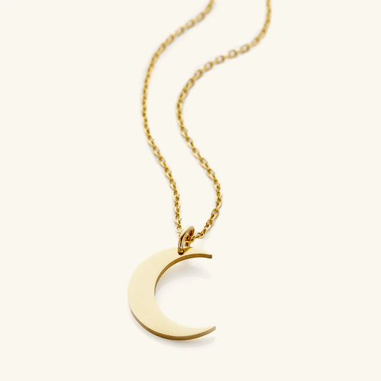18K Plated Crescent Moon Necklace