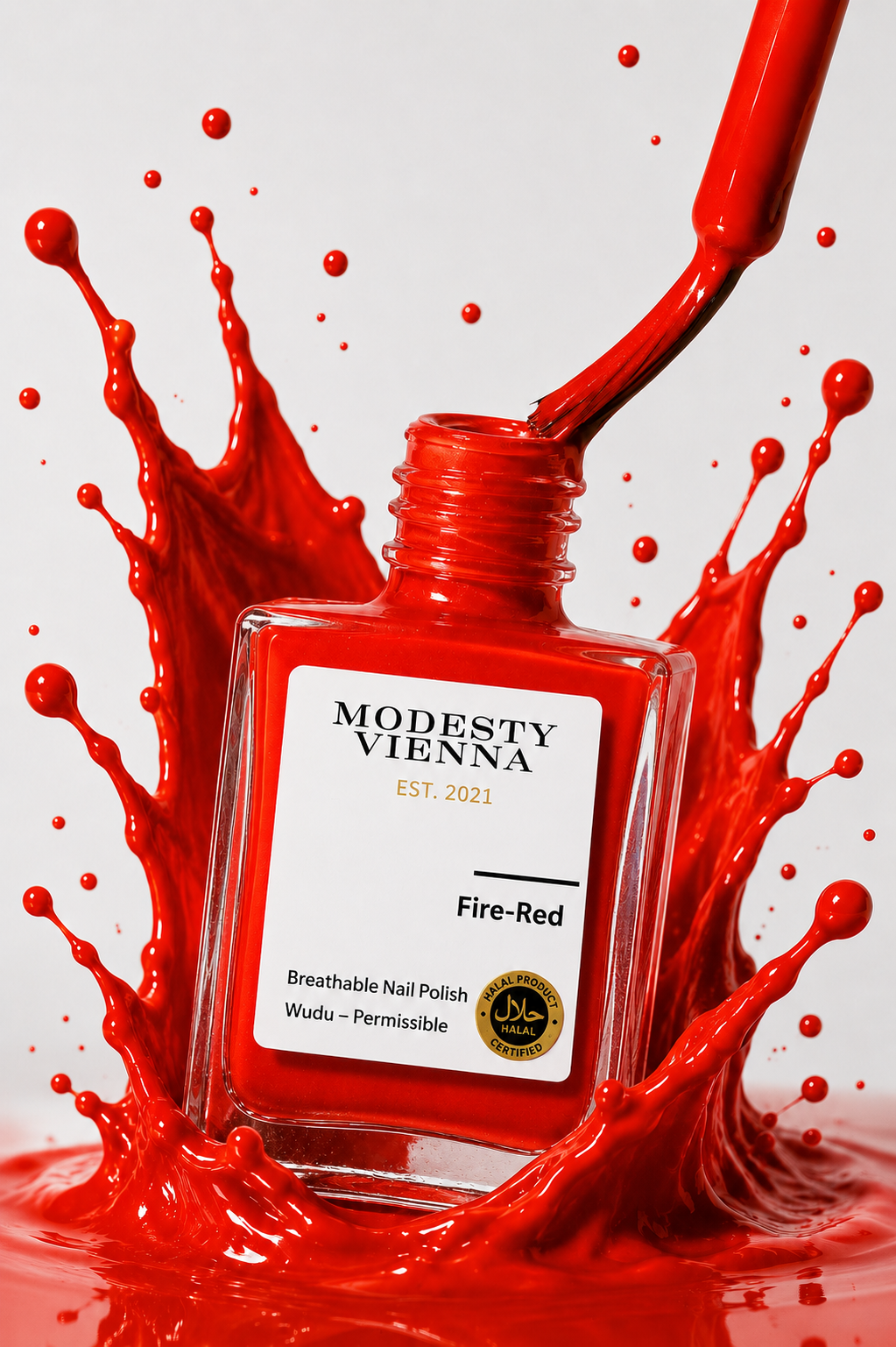 Halal Nail Polish - Fire-Red 15ML