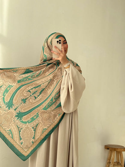 Soft Bohéme Hijab - Rawdah Emerald