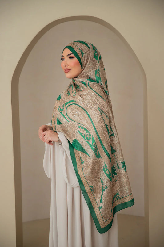 Soft Bohéme Hijab - Rawdah Emerald