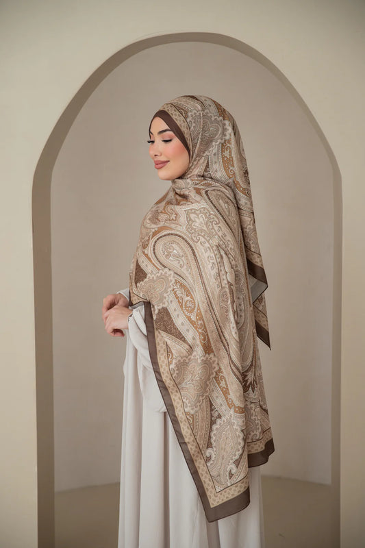 Soft Bohéme Hijab - Hazel Brown