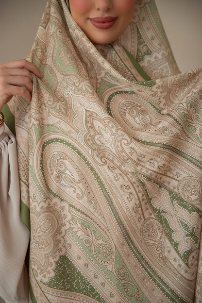 Soft Bohéme Hijab - Olive Green