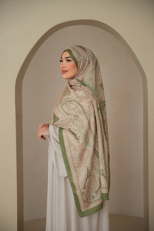 Soft Bohéme Hijab - Olive Green